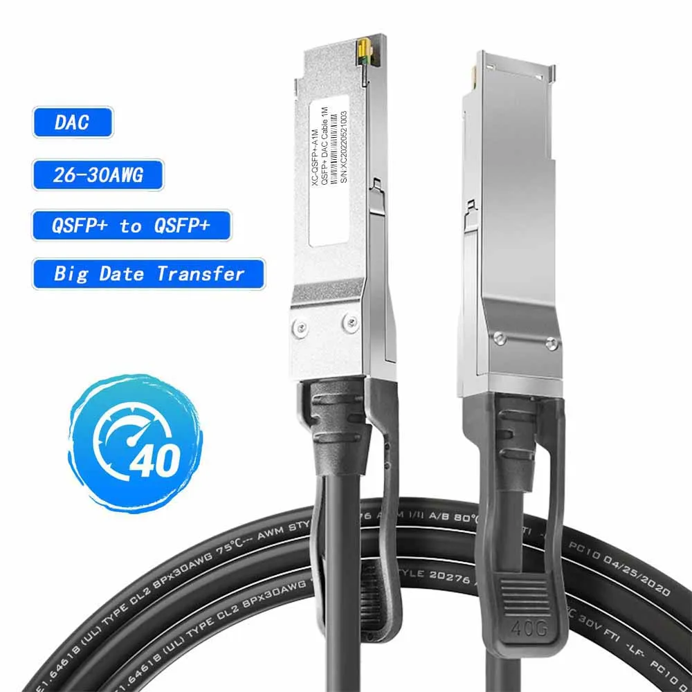 40G QSFP+ Stacking Cable Direct Attach Copper DAC Passive Cable 1-5M Switch Data Cable for Cisco Huawei HP Intel 10g 1g sfp dac cable 20cm 1 2 3 5 7 10m passive direct attach copper twinax sfp dac cables for mikrotik tp link netgear switch