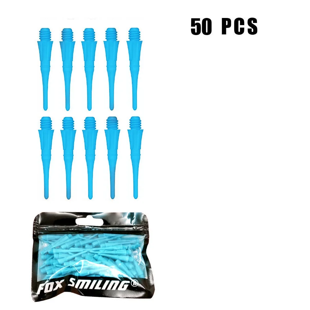 Fox souriant 50pcs 25mm bleu 2BA pointe souple de fléchette professionnelle pour pointe de Dardos électronique