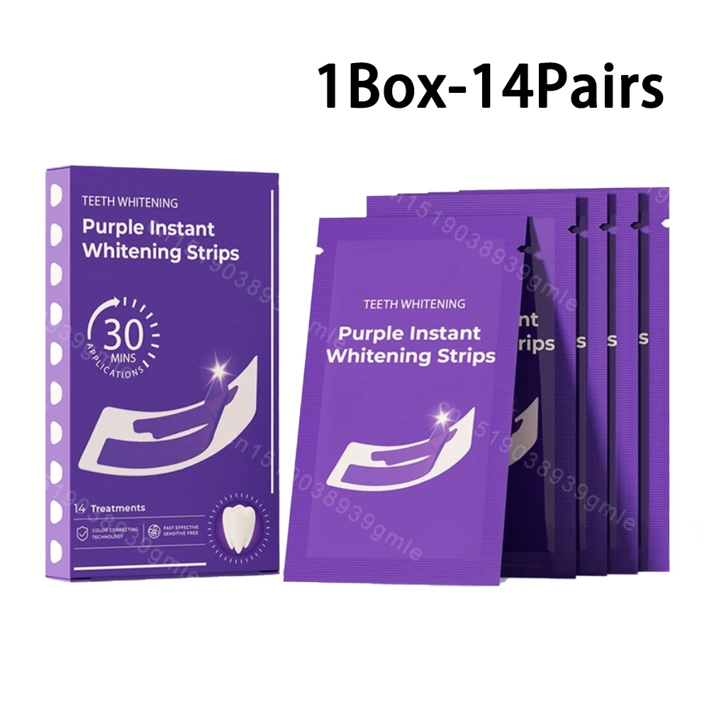 Teeth Whitening Strips Cleaning Dental Yellow Plaque Stains Removal Bleacher Restore Bright Tooth Oral Hygiene Care_voghion.com