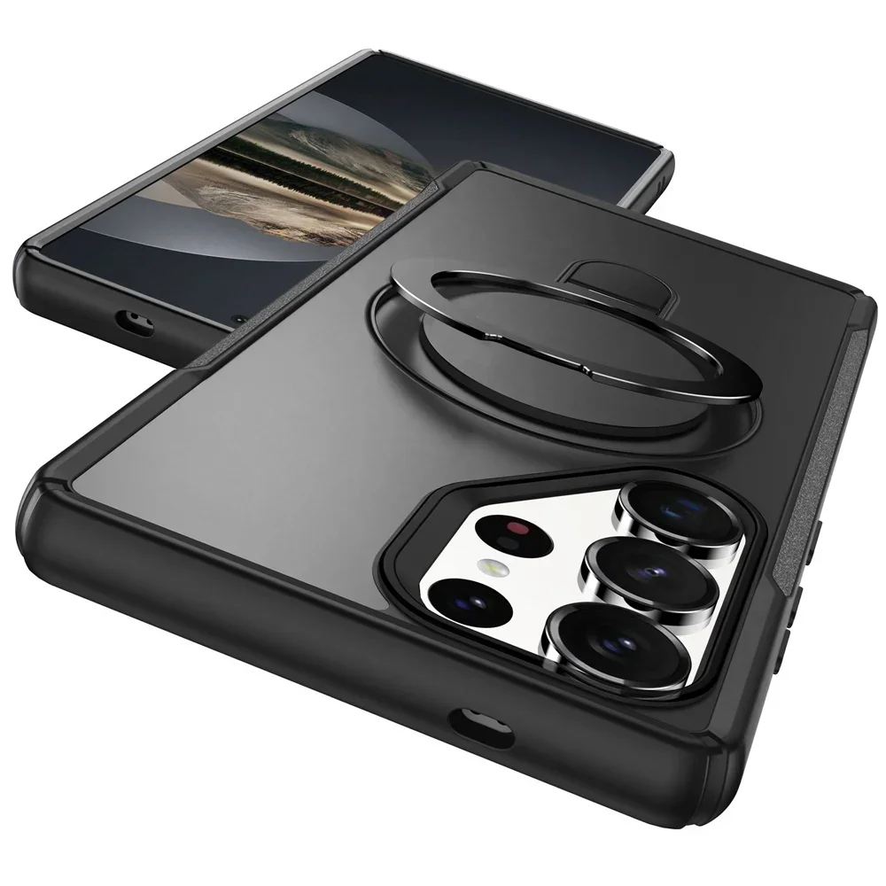 Magnetic Wireless Charger Phone Case with Kickstand - Protective Cover