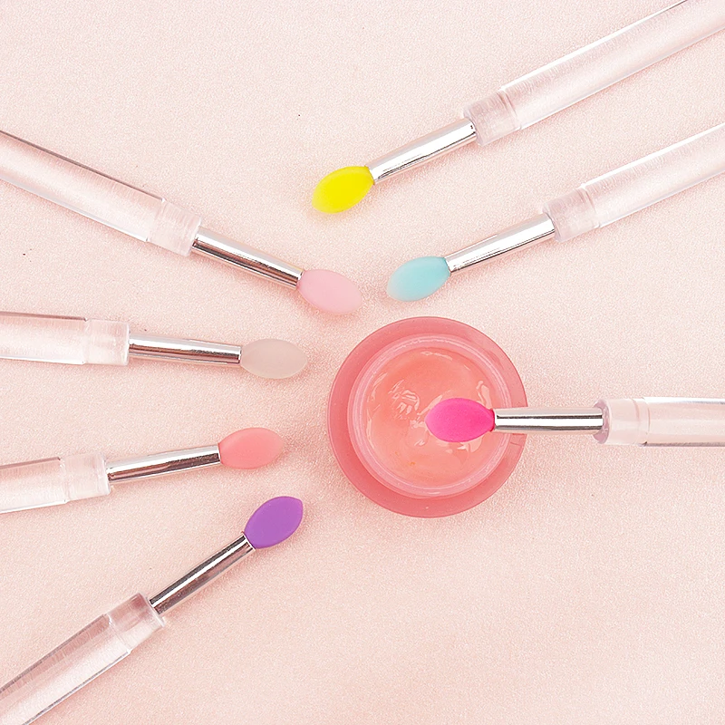 Enhanced Product Title: 5-Piece Portable Silicone Lip Brush Set with Cover – Soft Multifunctional Lip Applicator and Makeup Tool