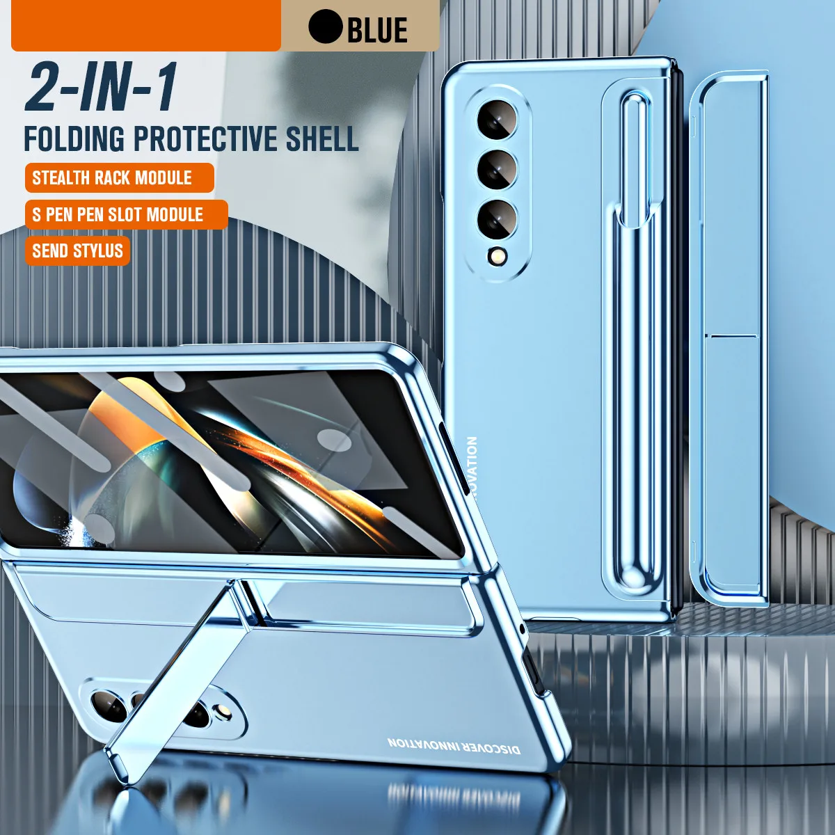 

Anti-Shock Fashion S Pen Folding Case for Samsung Galaxy Z Fold 4 5G Fold4 Fold5 Fold 5 Zfold4 Zfold5 Tempered Glass Film Covers