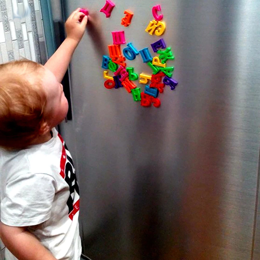 33 PCS/Set Russian Alphabet Magnetic Letters Baby Early Educational Toy Fridge Message Board Magnet for Baby Cognition Education