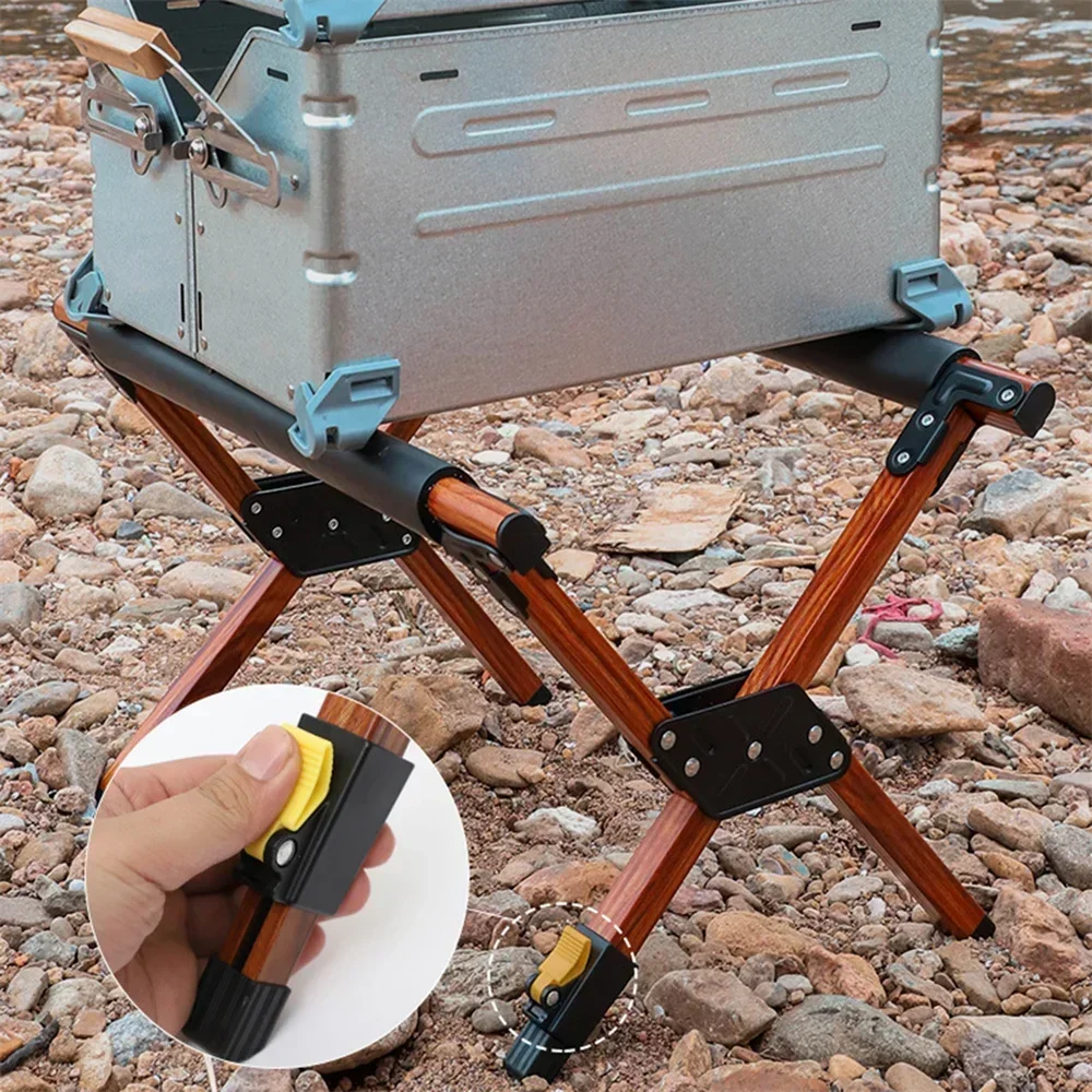 

Outdoor Camping Folding Cooler Stand Frame Foldable Alloy Ice Box Holder Hiking Support Luggage Rack Anti-Slip Picnic BBQ Bucket