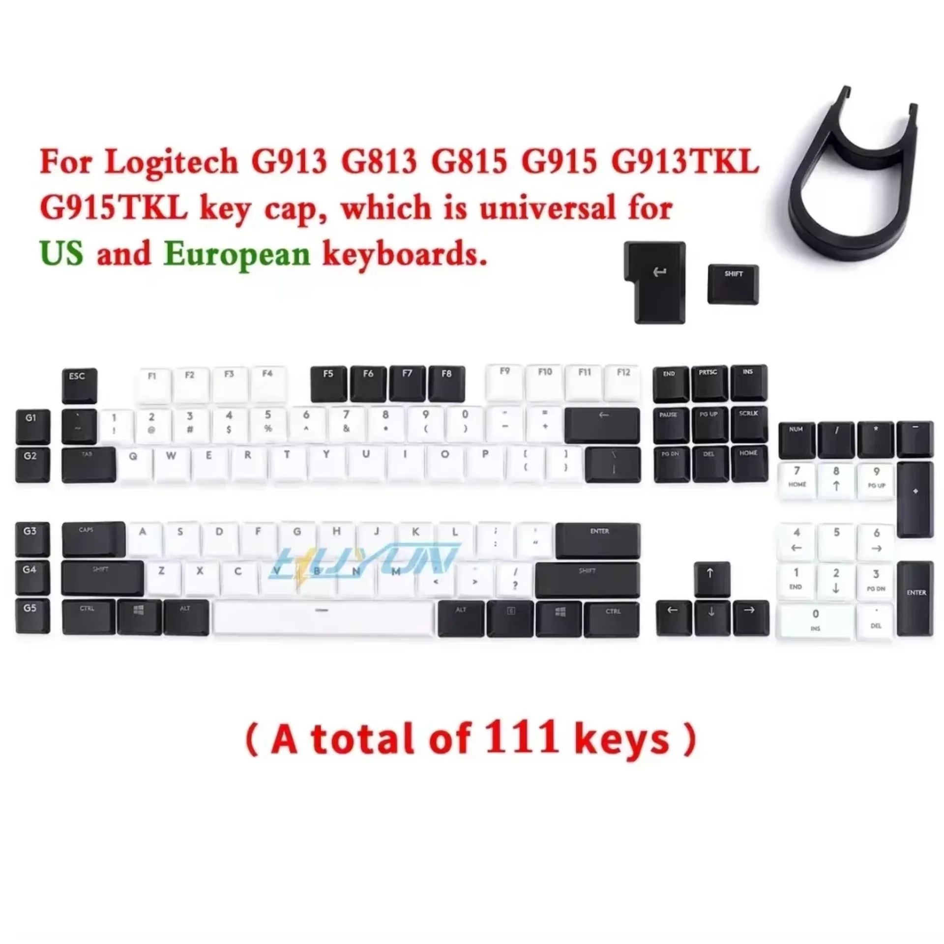 Shift - Set Di Tasti Di Ricambio Per Tastiera Meccanica Logitech G815/G915/G915 TKL, Interruttori GL Tactile, ABS Antiscivolo, Retroilluminazione RGB