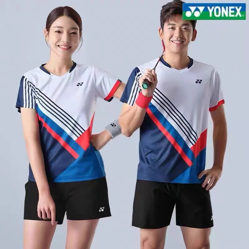 YONEX Couple Badminton Suit Tennis Quick-drying Top Short-sleeved T-shirt Sweat-absorbing Deodorizing Breathable short sleeve t shirt badminton uniforms