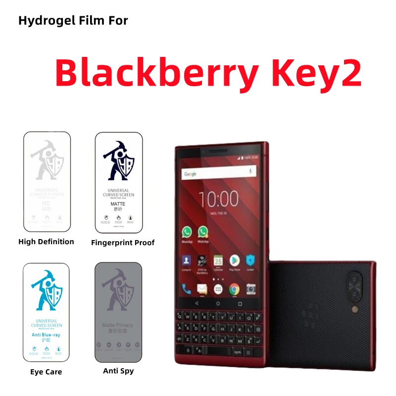 

2 шт., Гидрогелевая Защитная пленка для Blackberry Key2