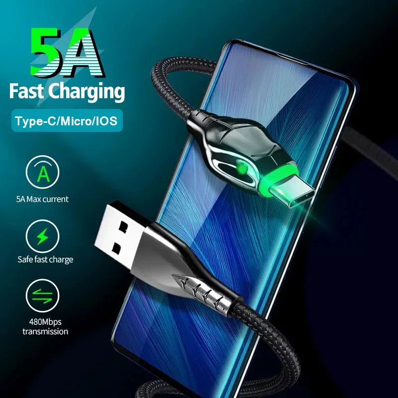 Кабель USB Type-C для быстрой зарядки телефонов 5 А |