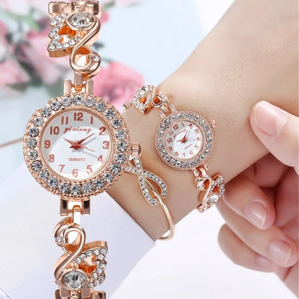 

UTHAI BK156 Diamond Inlaid Small Dial Full of Diamonds Swan Bracelet Women's Watch Fashion Temperament Leisure Quartz Watch