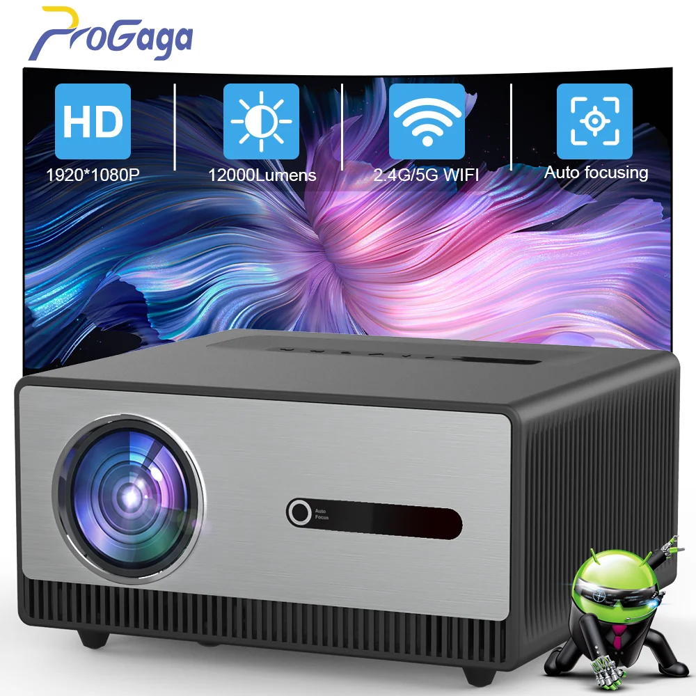 

PROGAGA Full HD 1080P Projector PG600W WiFi LED 2K 4K Video Movie Beam Android Projector PK DLP Home Theater Cinema Beamer