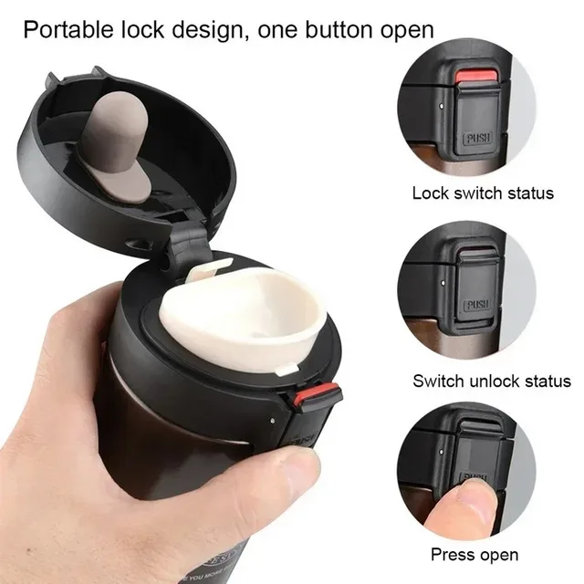 380ml Thermal Mug Double Wall 304 Stainless Steel Coffee Cup Tea Vacuum Flask Thermos Water Bottle Leak-proof Thermos Mug Coffee 5