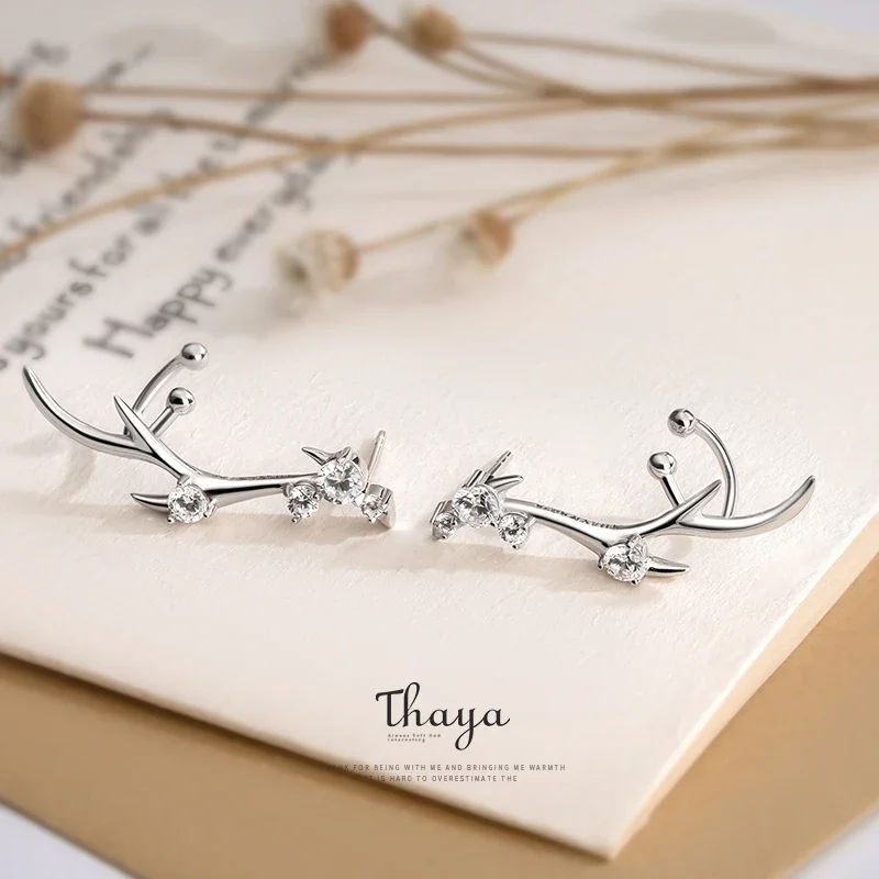 Thaya S925 gioielli in argento zircone donne orecchini pendenti cervo Design originale orecchini di moda per le donne fidanzamento gioielleria raffinata