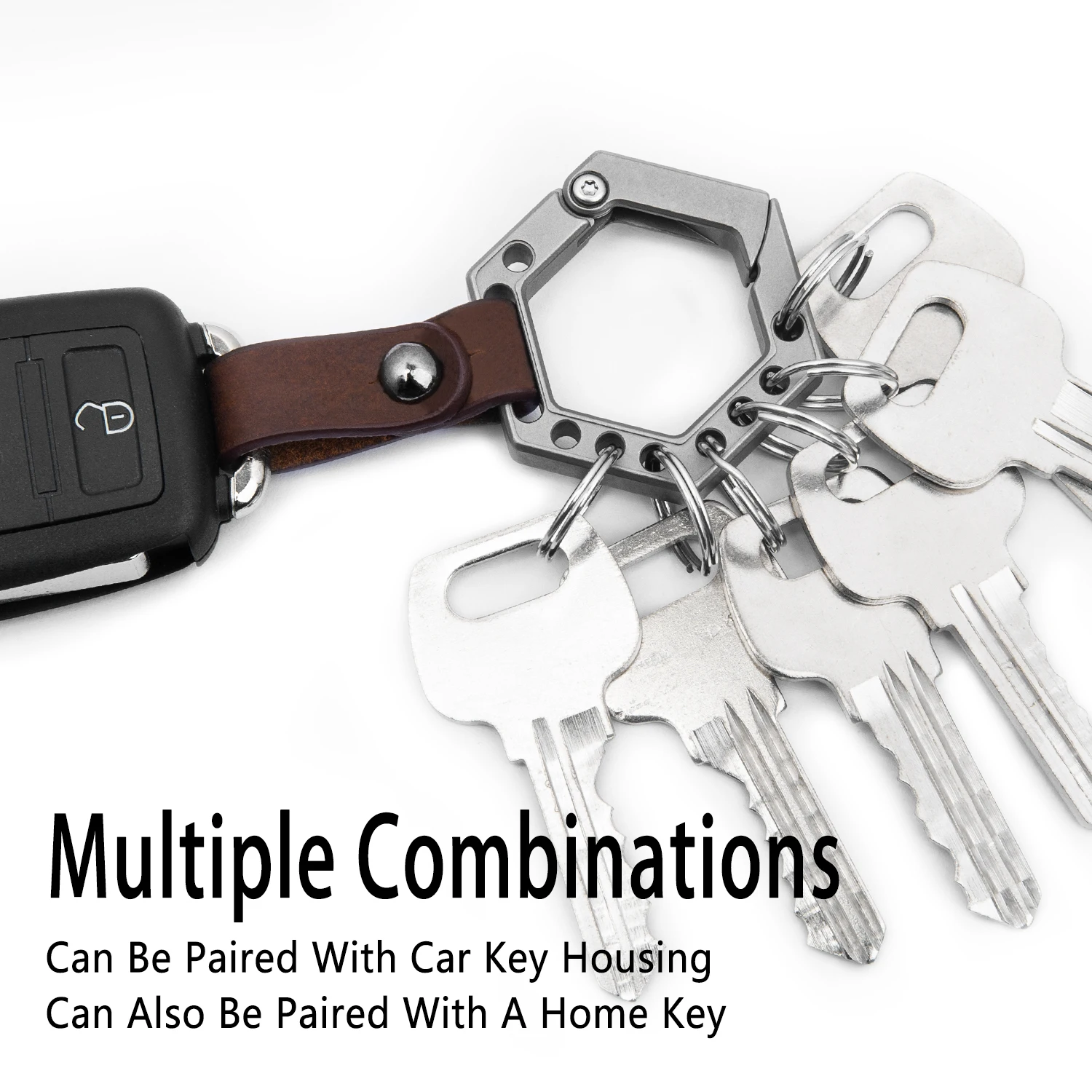 Titanium Alloy Porous Keychain Multi Key Storage Outdoor Accessory Key Pendant Portable EDC Tools