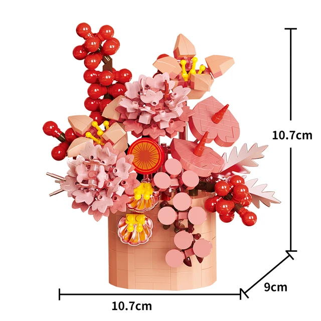 Eternal New Year Flower Bouquet Bonsai Potted Plant Micro Building Blocks Model Home Decoration Toy For Kid Birthday Gift﻿ ﻿ 7