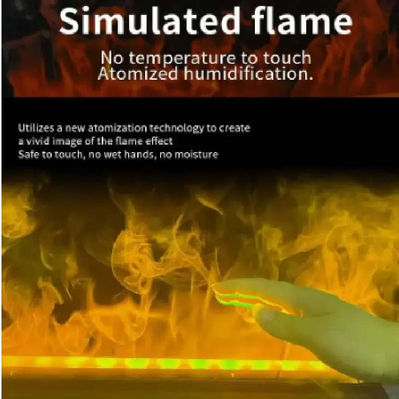 1200mm 3D Atomization Fireplace Embedded Fireplace Simulation Flame Indoor Household Decoration Electric Water Steam Humidifier