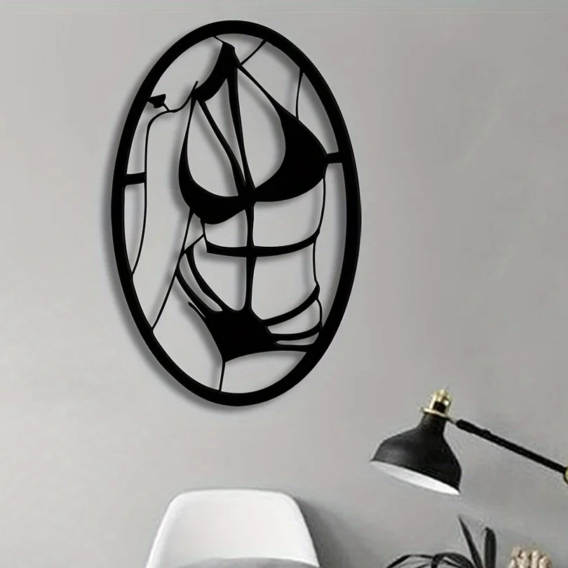 

1pc Cool Sexy Lady Metal Wall Ornament Decor, Sexy Woman Wall Art Sign,Minimalist Art Wall Hanging, for Office Decor