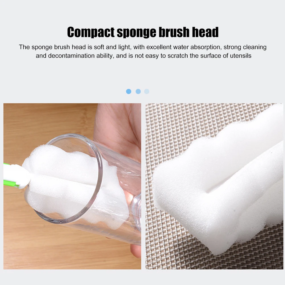 20/30cm Bottle Cleaning Brush Long Handle Soft Sponge Brush Water Bottle Glass Cup Washing Cleaner Tool For Bottle Vacuum Flasks 5