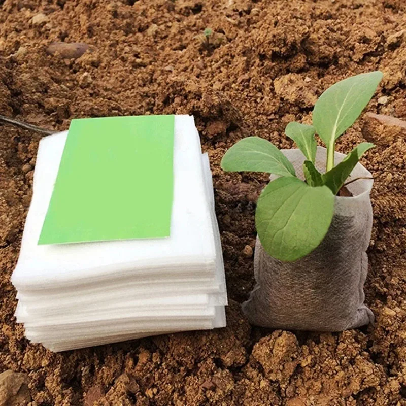 100pcs 11*14cm Seedling-Raising Bags Plant-Fiber Green Bag Environmental Protect Nursery Bag for Garden Planting