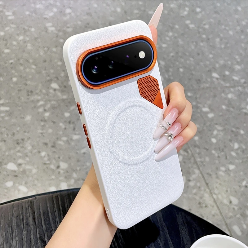 Premium Magnetic Luxury PU Leather Dropproof Phone Cover with Heat Dissipation Protection