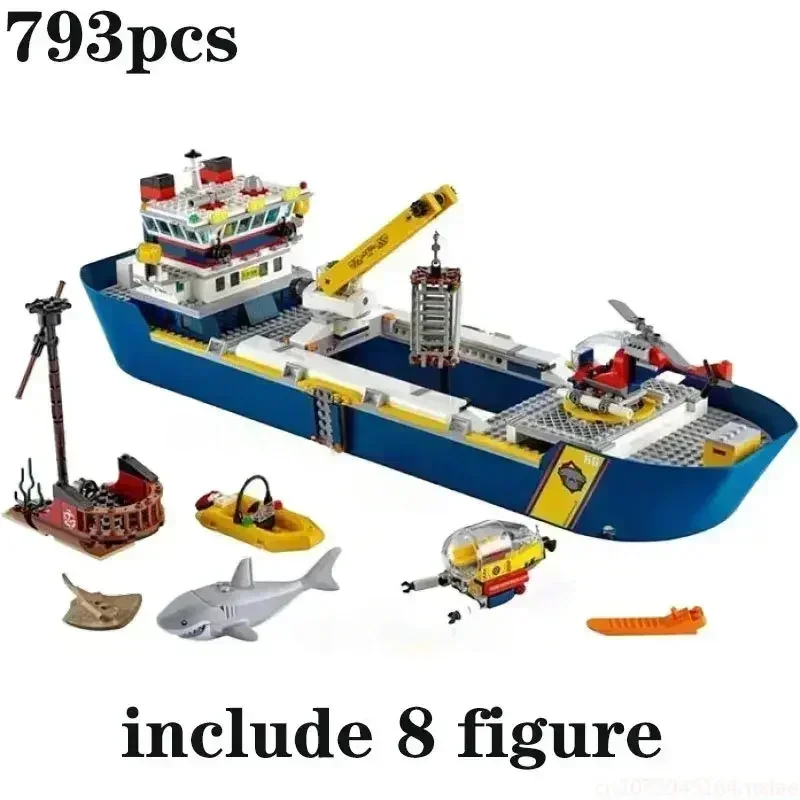 

745Pcs Ocean Exploration Ship Steamer Boat Ship Building Blocks Toys Model Bricks Birthday Gifts for Children Friend 60266 Same