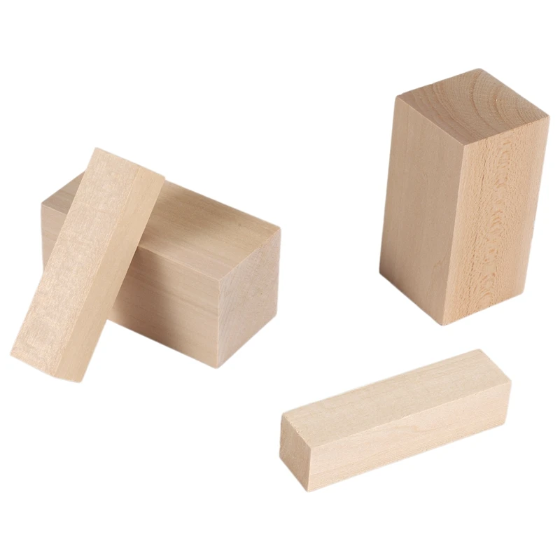 A80Z-10Pack Basswood Carving Blocks Kit Whittling Blanks Beginners Unfinished Wood Whittling Blocks Carving Block Kit(5L+5S)
