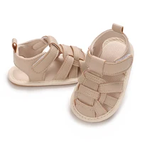 0-1Year  Solid ColorToddler First Walker Baby Crib Newborn Baby Summer Sandals Infant Boy Girl Shoes Rubber Soft Sole Non-Slip 4