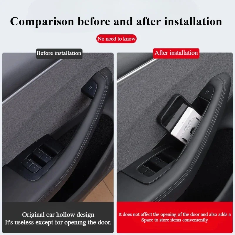 Für Tesla Neues Model Y L Juniper 2026 Zubehör Türgriff-Aufbewahrungsbox Model 3 Highland Innengriff-Organizer Behälter Ablage – Detail 4