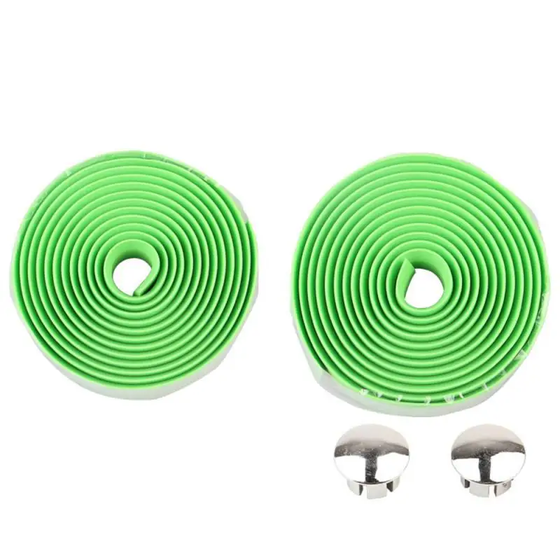 2Pcs Bicycle Handlebar Tape High Elastic Rubber Sponge Shock-absorbing Bike Handle Belt Reflective Wrap Belt With Bar Plugs