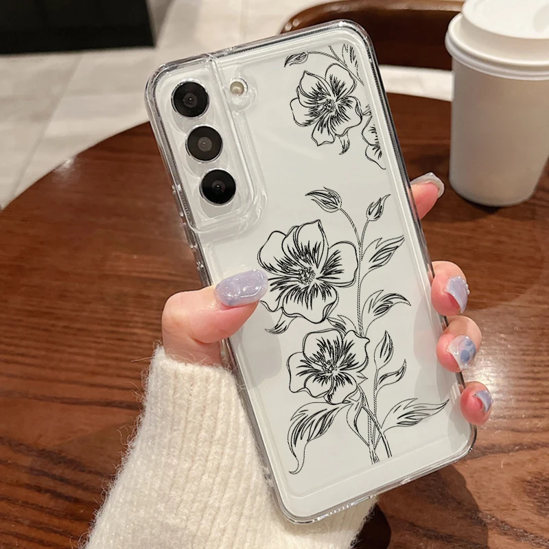Floral Print Clear Silicone Phone Case