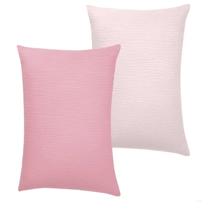 W3JF Pack of 2pcs Cotton Pillowcases with Envelope Designing, Soft Breathable Toddlers Pillow Cover for Boys Girls