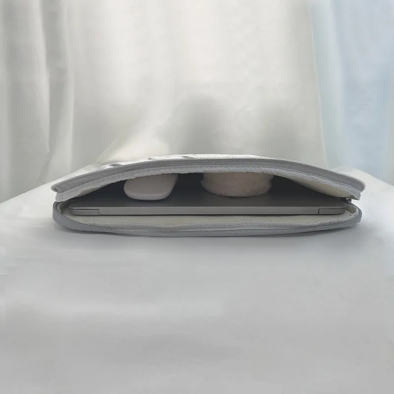 Chic Silver Bow Laptop and Tablet Sleeve - Elegant Protective Pouch