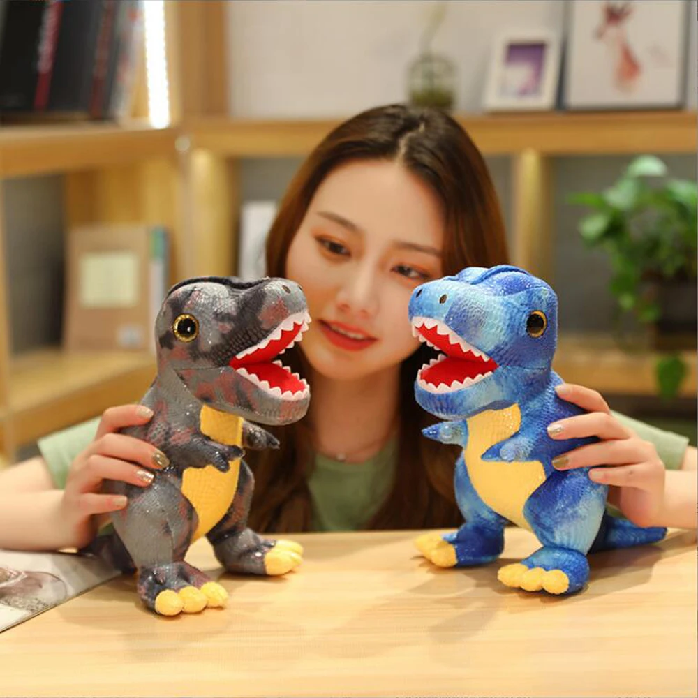 Lovely T-Rex Dinosaur Children Stuffed Plush Toy children s dinosaur track car variety of assembled boys racing puzzle assembled electric toys