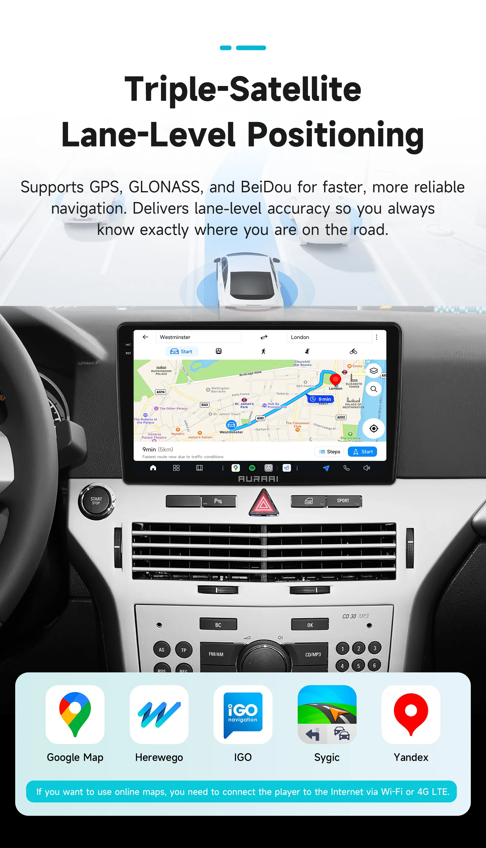 AURAAI AI Sprachgesteuertes ADAS-Autoradio für OPEL ASTRA H 2006 - 2014 Intelligente Systeme Android 14 Autoradio 2K Display 8+256G 4G – Detail 26