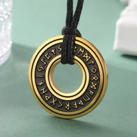 LIKGREAT Vintage nordique Rune colliers pour hommes en acier inoxydable Runes nordiques Viking Jewerly païen pendentif amulette cadeau offre spéciale 2