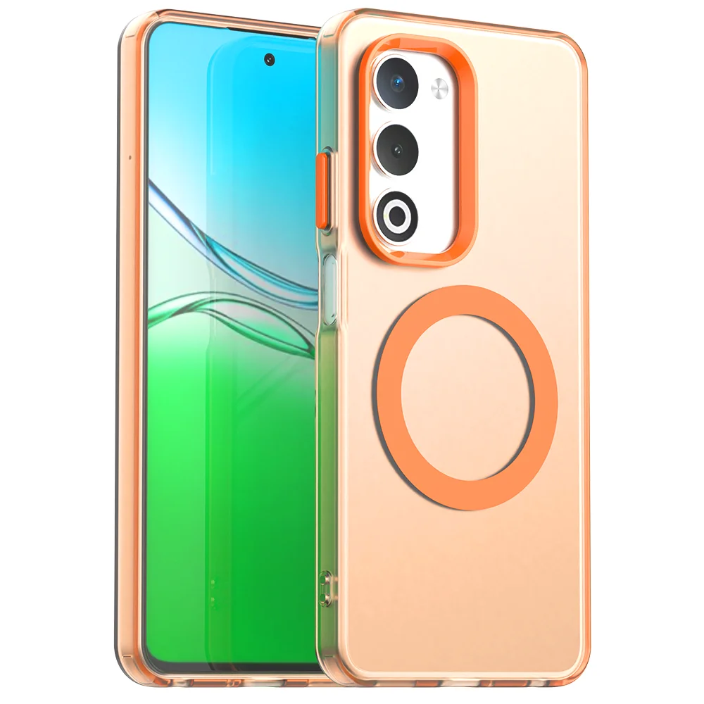 Magnetic Wireless Charging Case with Transparent Candy Color Back Shell