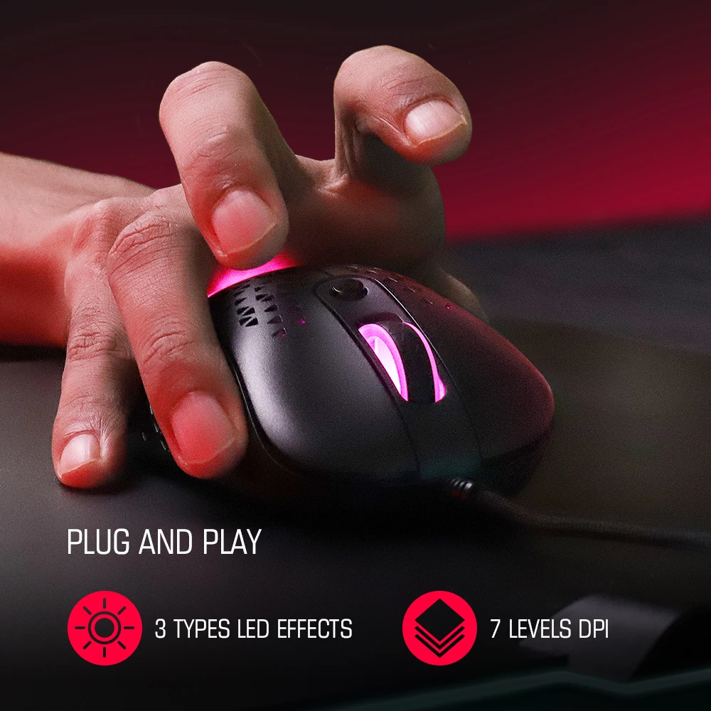 Ultra-Lightweight Gaming Mouse with Precision Optical Sensor and 12000 DPI