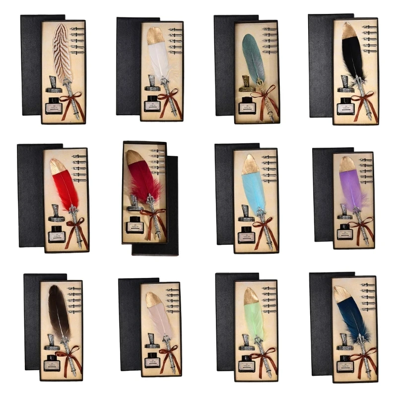 

Feather Quill Pen Vintage Feather Dip Pen Set Delicate Pen Writing Quill Pen