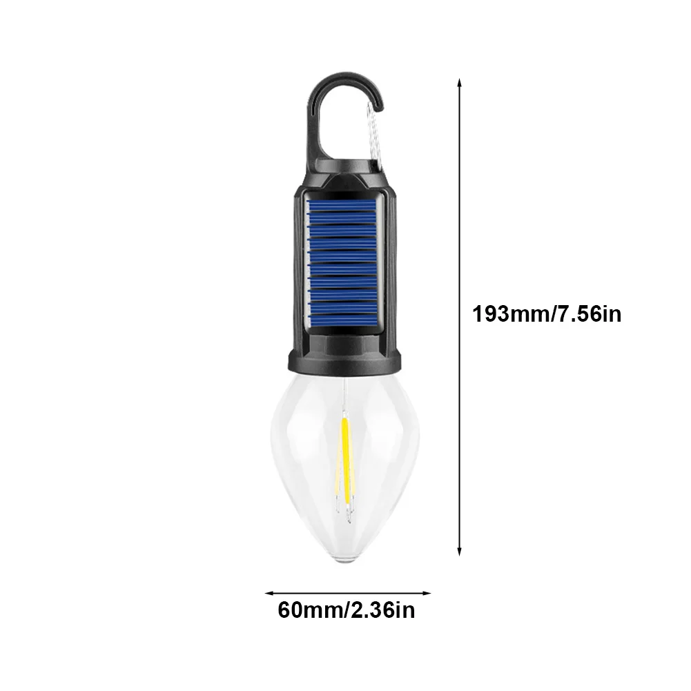 태양광 LED 캠핑 램프, 후크 LED 조명 랜턴, USB 충전 휴대용 램프, 야외 바베큐 캠핑용, 400mAh