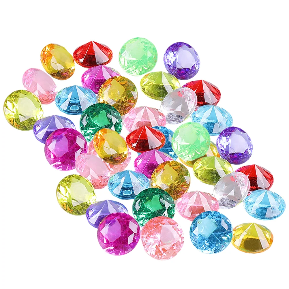 Jewel toy gem 60 Pcs For pool Toddler toys Diving gems Gemstones Kids girl Diamond Underwater Acrylic fake model Child bath