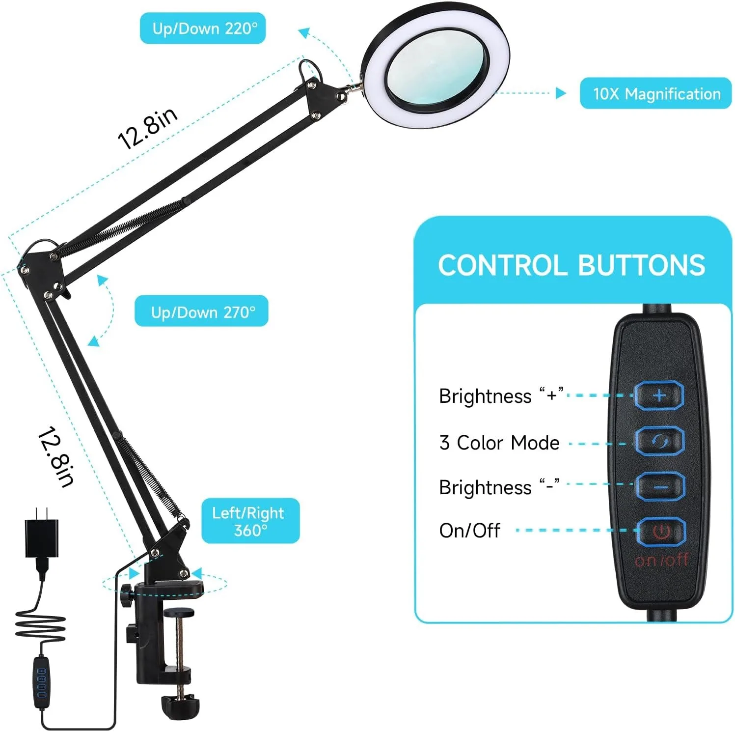 desk magnifying glass lamp