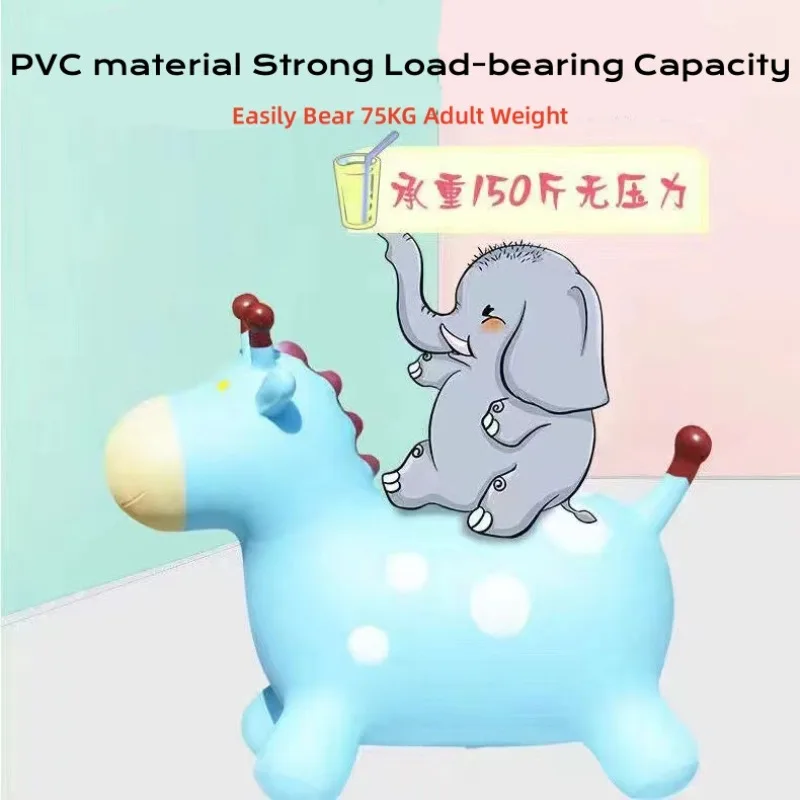 Inflatable Jumping Horse Children PVC Thick Rubber Horse Cartoon Bouncing Training Toy Birthday Gift 4