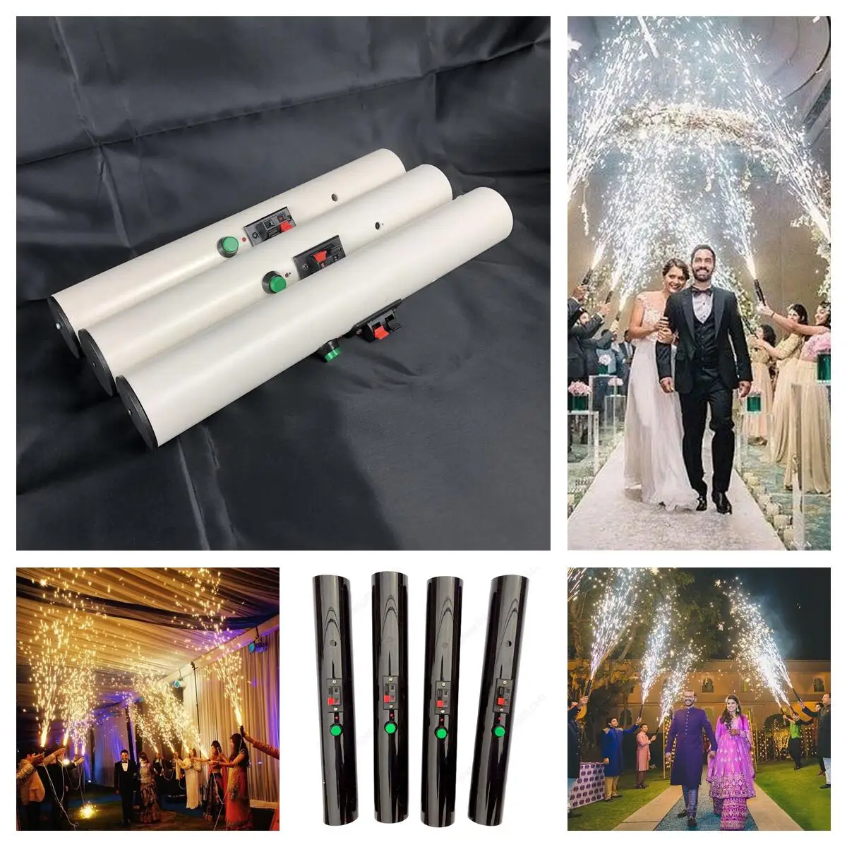 Mini Cold Pyro Fireworks Receiver Machine Wireless Fire Fountain Party Stage Handheld Wedding Decoration Marriage Supplies Bride