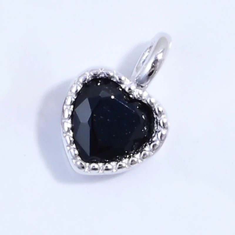 Sterling Silver Mini Heart Charm for DIY Jewelry Accessories