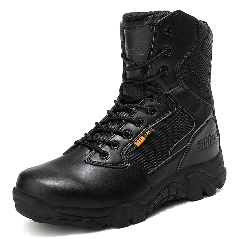 Leather Combat Military Man Tactical Boots Waterproof Army Field Training Safety ShoesHigh Cut Breathable Martin Boots Men Shoes