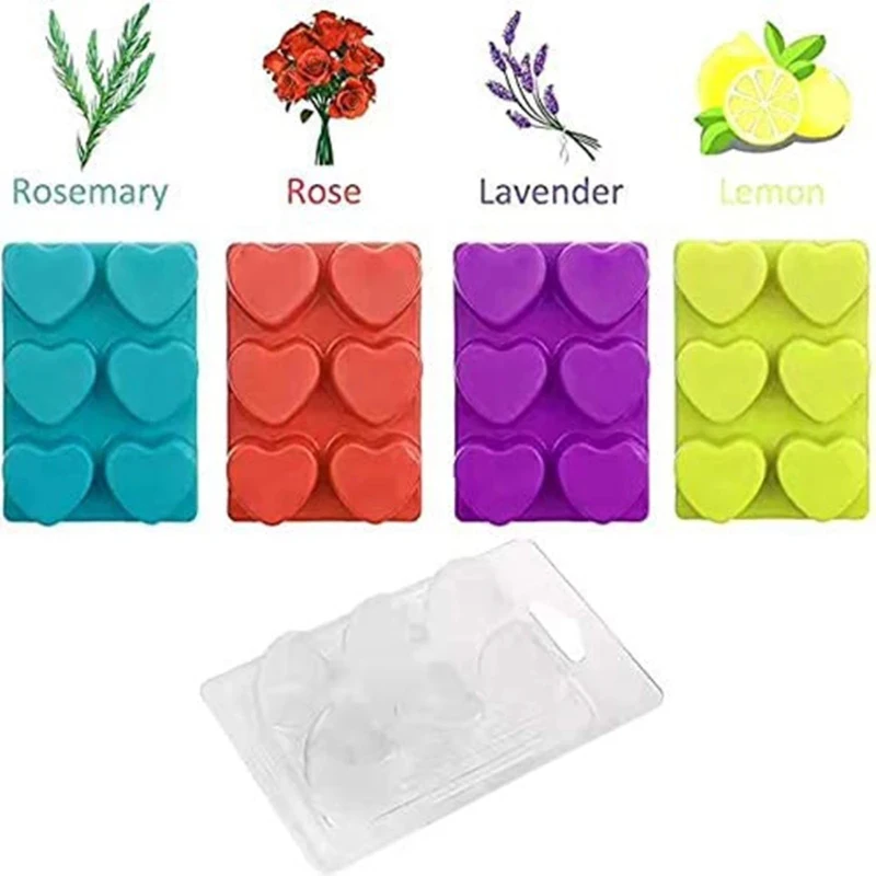 50  ν  Clamshells moulds 6 Cavity Cube Tray for Candle-Making & Soap