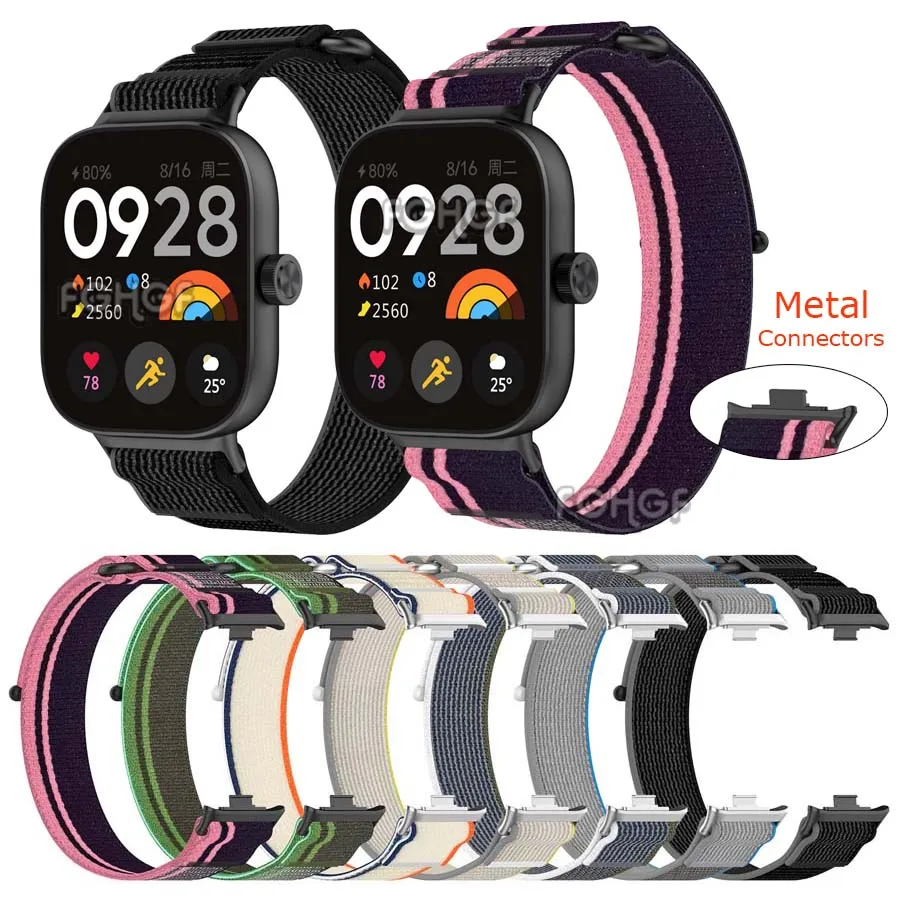 

Ремешок нейлоновый для смарт-часов Redmi Watch 4, регулируемый браслет для Xiaomi Mi Band 8 Pro, аксессуары для наручных часов