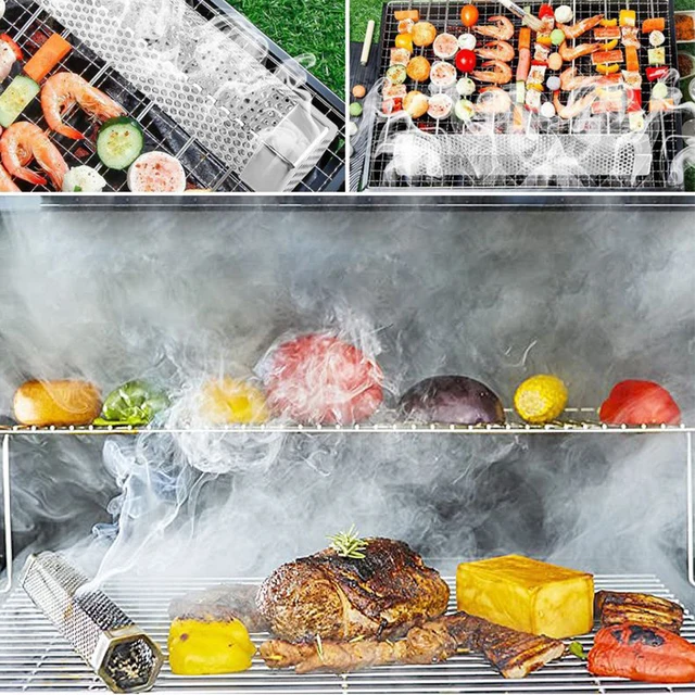 Négyzet Alakú Füstcső Grill Meleg Hideg Dohányzó Hálócső Füstgenerátor Rozsdamentes Pellet Dohányos Kültéri Bbq Cigaretta Doboz - Image 4