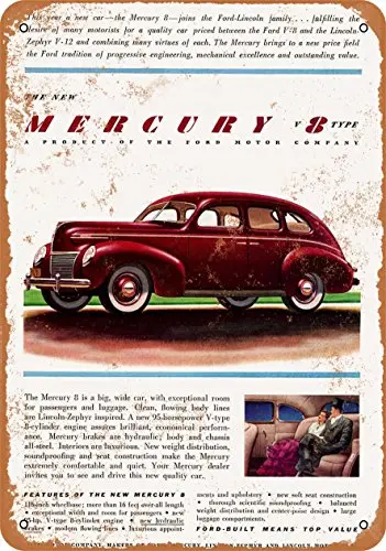 

Metal Sign - 1939 Mercury V8 Type Automobiles - Vintage Look Wall Decor for Cafe beer Bar Decoration Crafts
