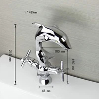 KEMAIDIห้องน้ำก๊อกน้ำห้องครัวผสมแตะปลาโลมาดาดฟ้าติดตั้งแบบDualจับหลุมเดียวทองเหลืองโครเมี่ยมขัดก๊อกน้ำน้ำตก 2