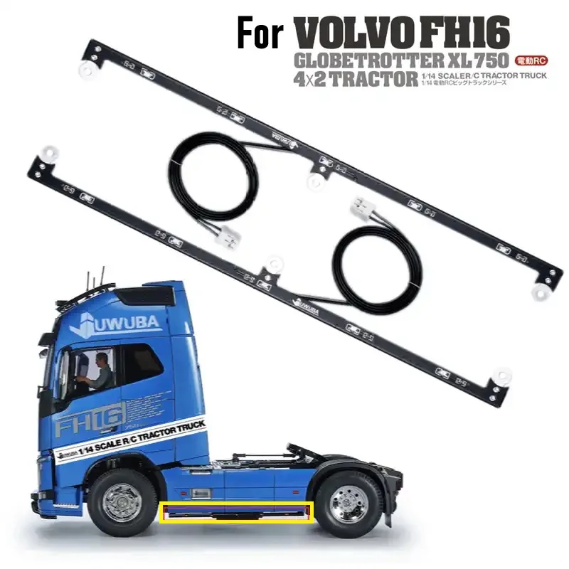 JUWUBA LED-Seitenleuchten für 1:14 Tamiya RC Truck Auto für VOLVO FH16XL 750 4X2 56375 DIY-Teile Spielzeug RC-Zubehör – Detail 1